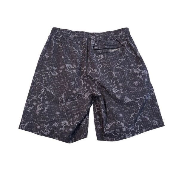 Rhone Mens Performance Gym Shorts Size Medium Constellation Grid Pattern Gray - Picture 2 of 11